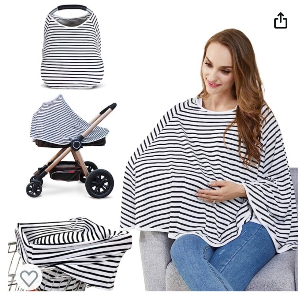 Baby Nursing Cover & Nursing Poncho - Car Seat Canopy, Shopping Cart, Stroller